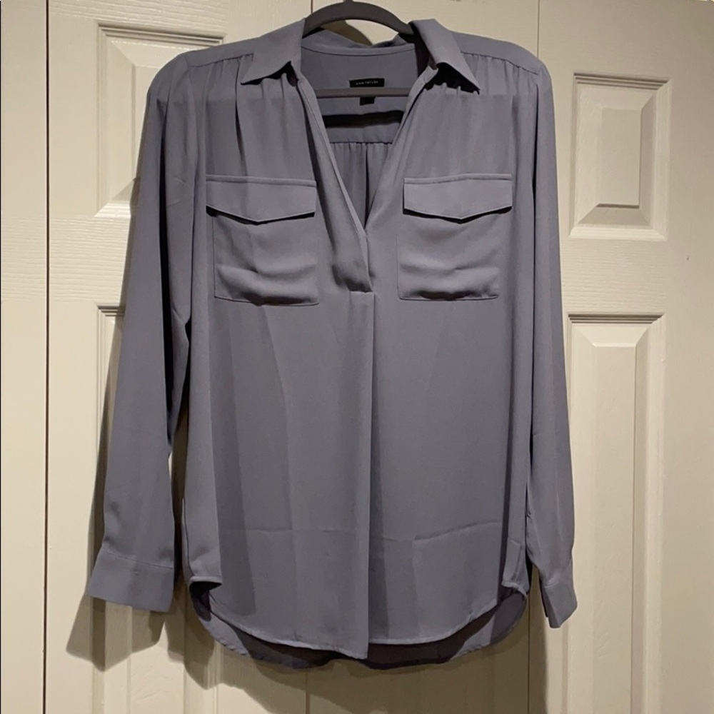 Ann Taylor gray blouse